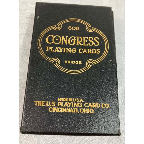 Antique 1928 20s Congress 606 Playing Cards Deck Bridge
